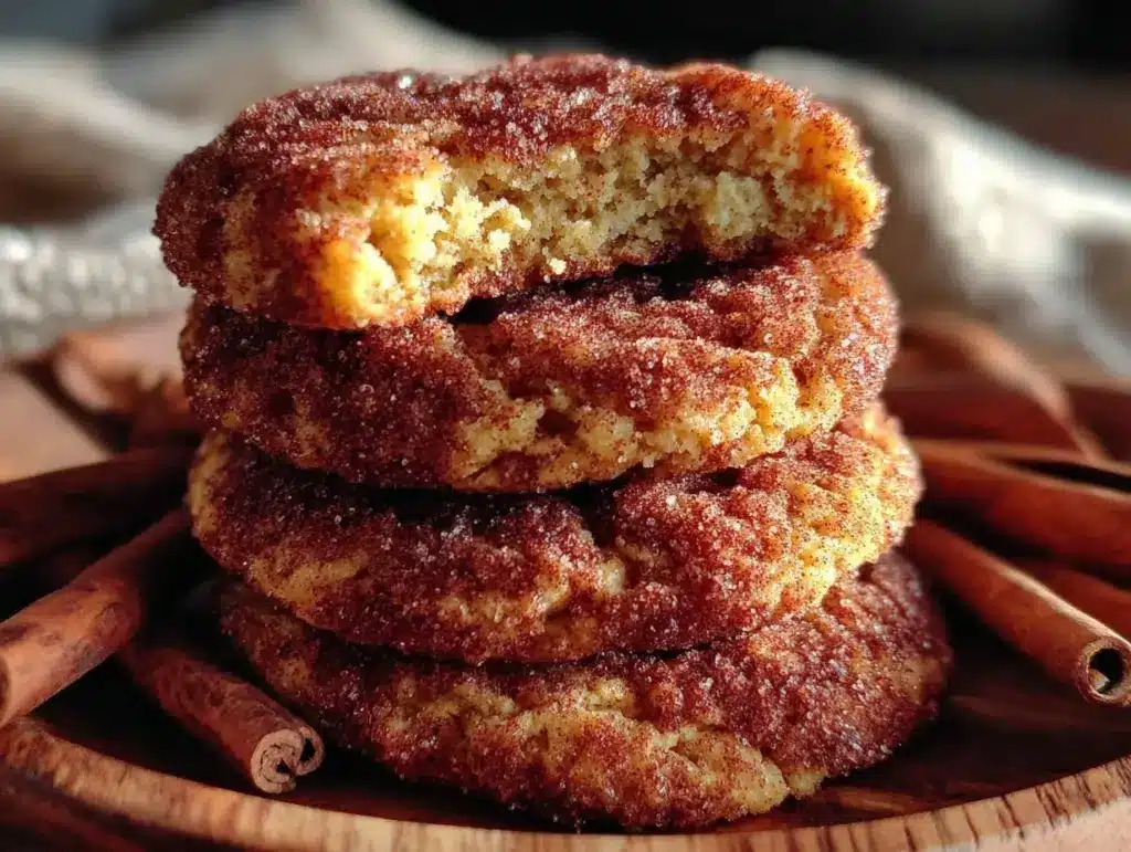 brown butter pumpkin snickerdoodle cookies - featured image