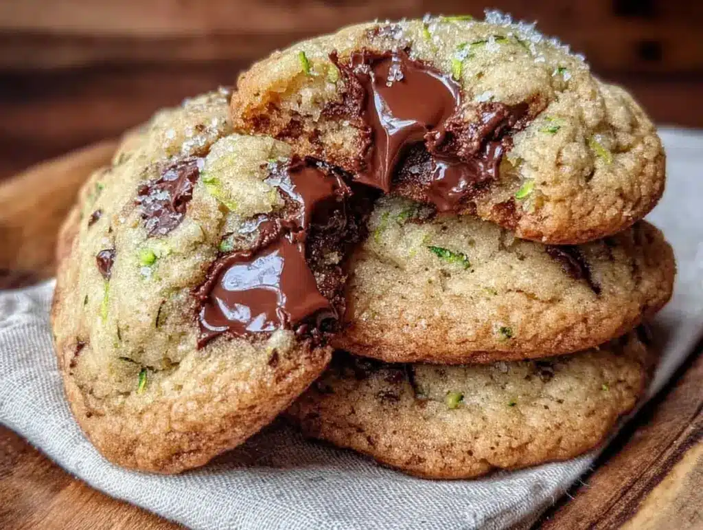 brown butter zucchini chocolate chip cookies - featured image