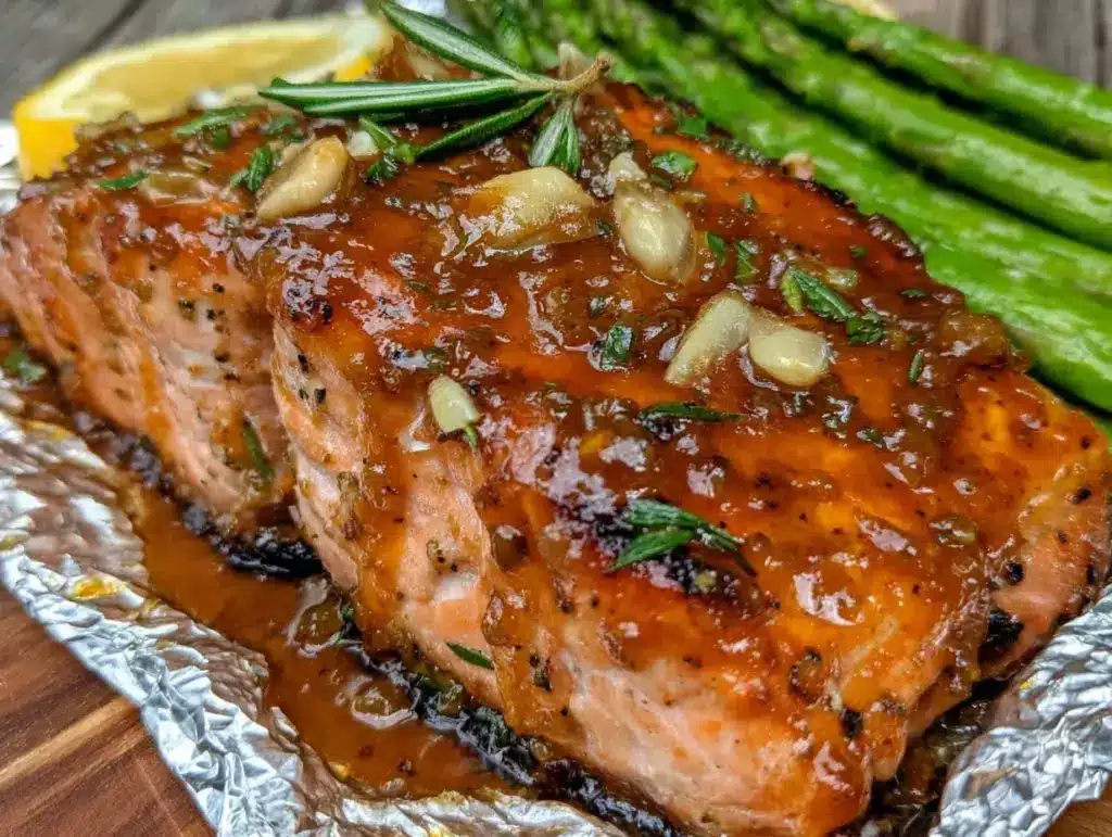 brown sugar garlic grilled salmon - featured image