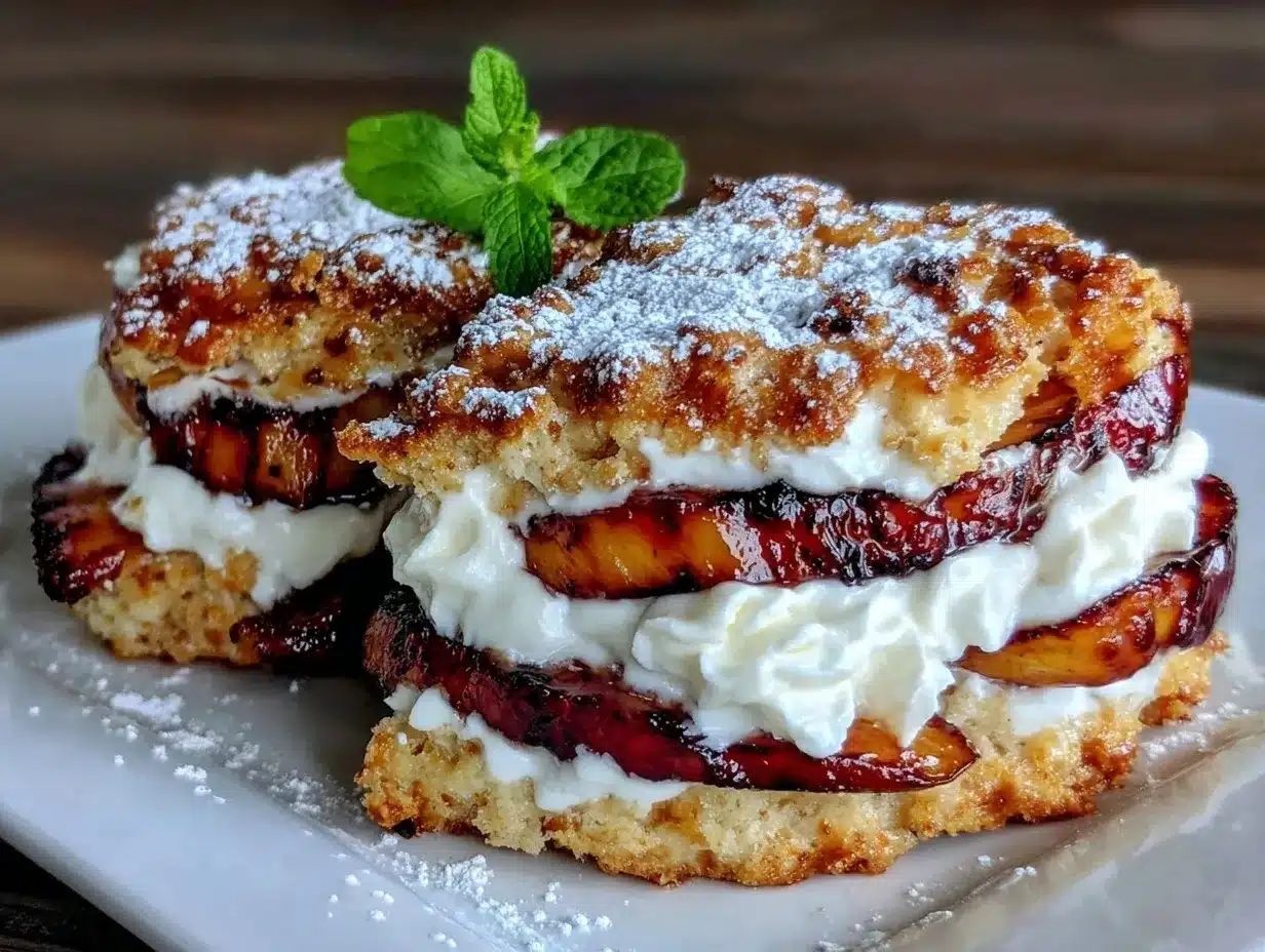 brown sugar grilled peach shortcake preparation steps
