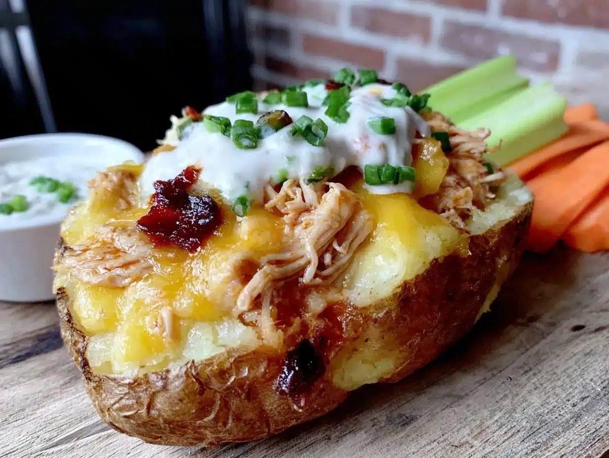 buffalo chicken stuffed potato skins preparation steps