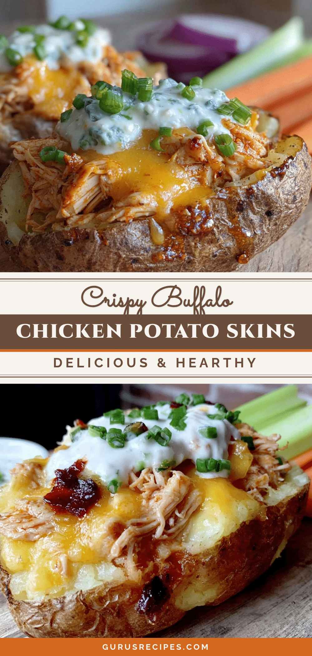 buffalo chicken stuffed potato skins recipe