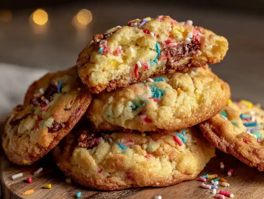 chewy funfetti brown butter cookies - featured image