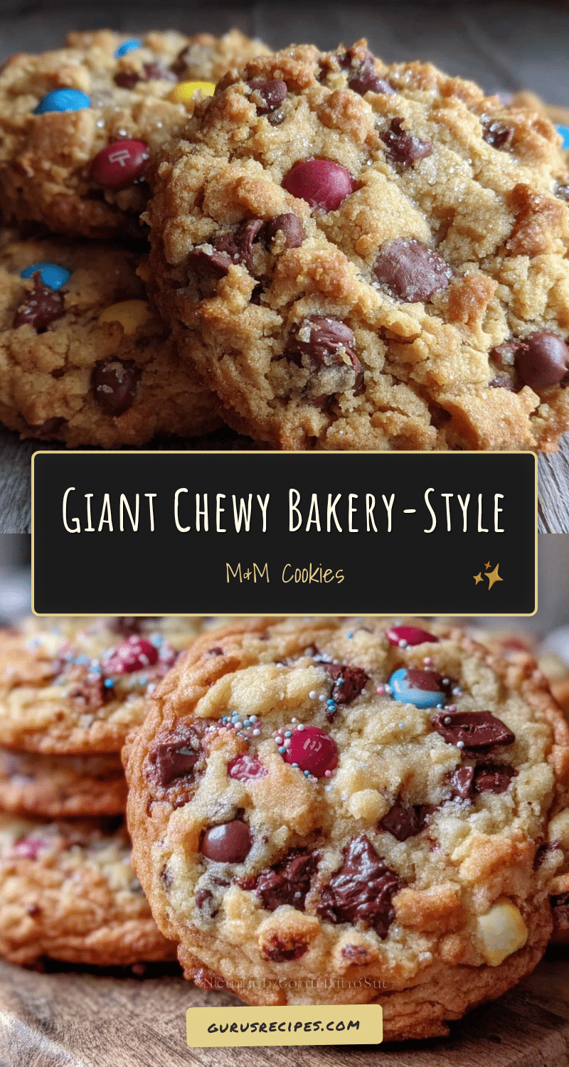 chewy giant M&M chocolate chip cookies recipe