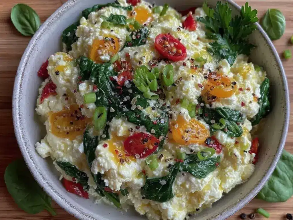 cottage cheese egg white scramble - featured image