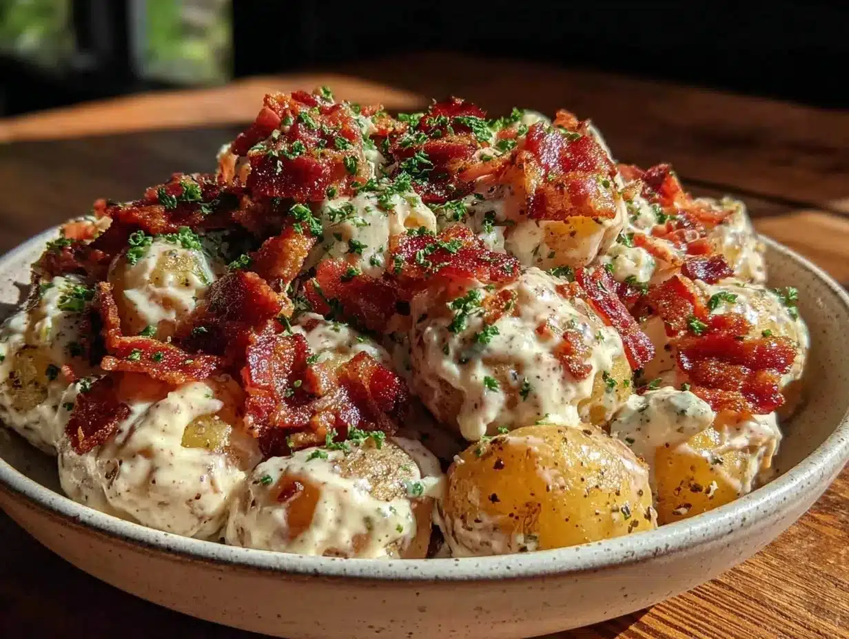 creamy bacon ranch potato salad preparation steps