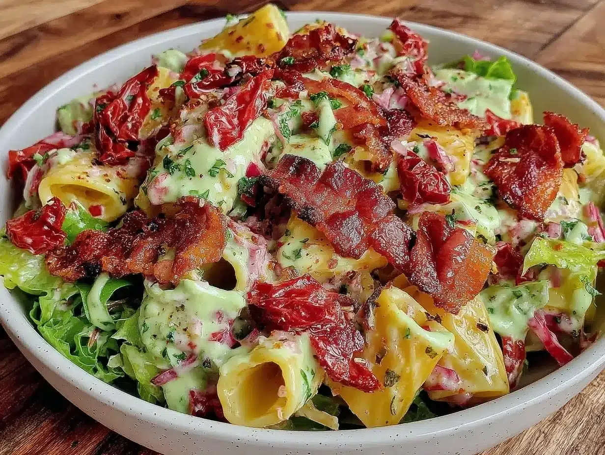 creamy blt pasta salad preparation steps