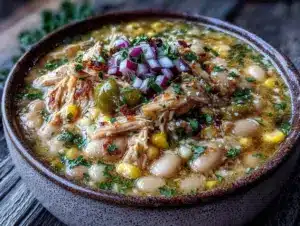 creamy crockpot white bean chicken chili - featured image