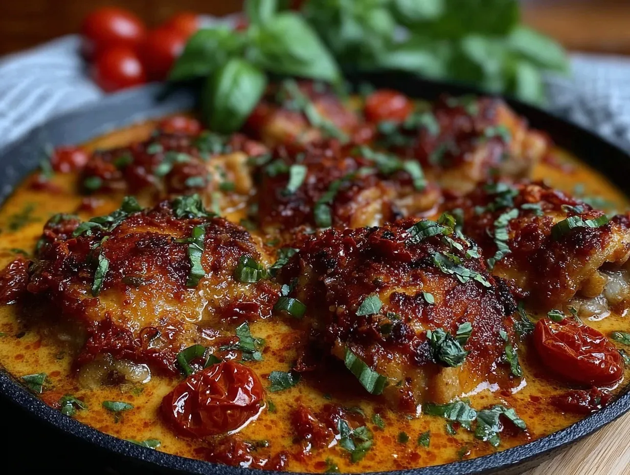 creamy one-skillet chicken thighs preparation steps