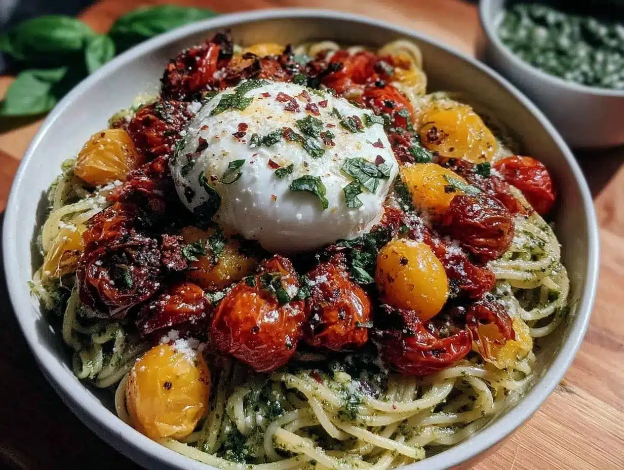 creamy pesto pasta preparation steps
