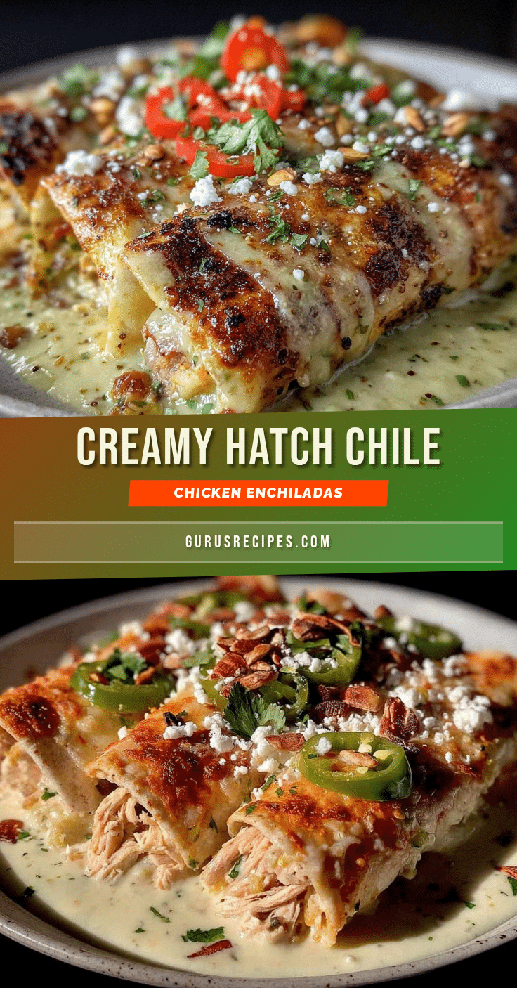 creamy roasted hatch green chile chicken enchiladas recipe