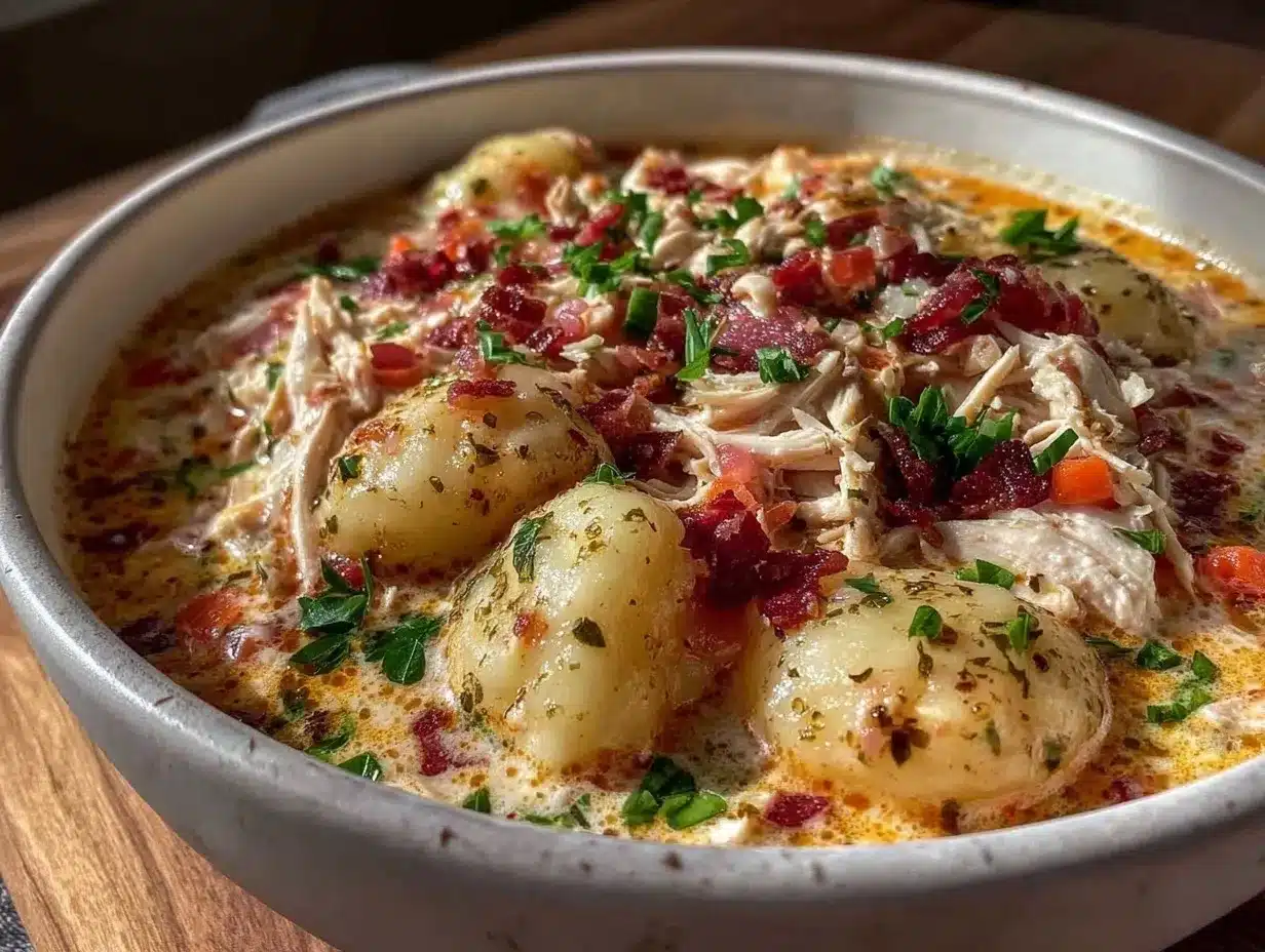 creamy slow cooker chicken gnocchi soup preparation steps