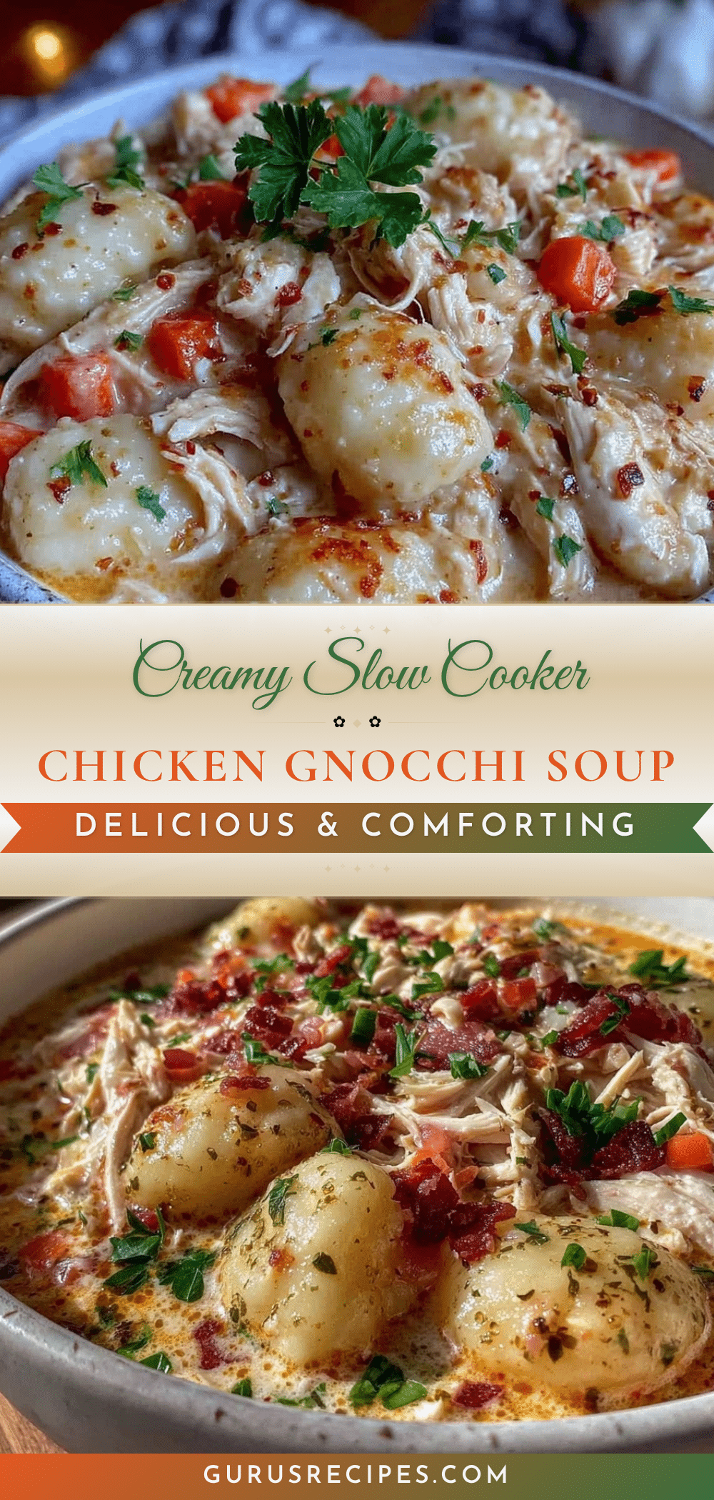 creamy slow cooker chicken gnocchi soup recipe