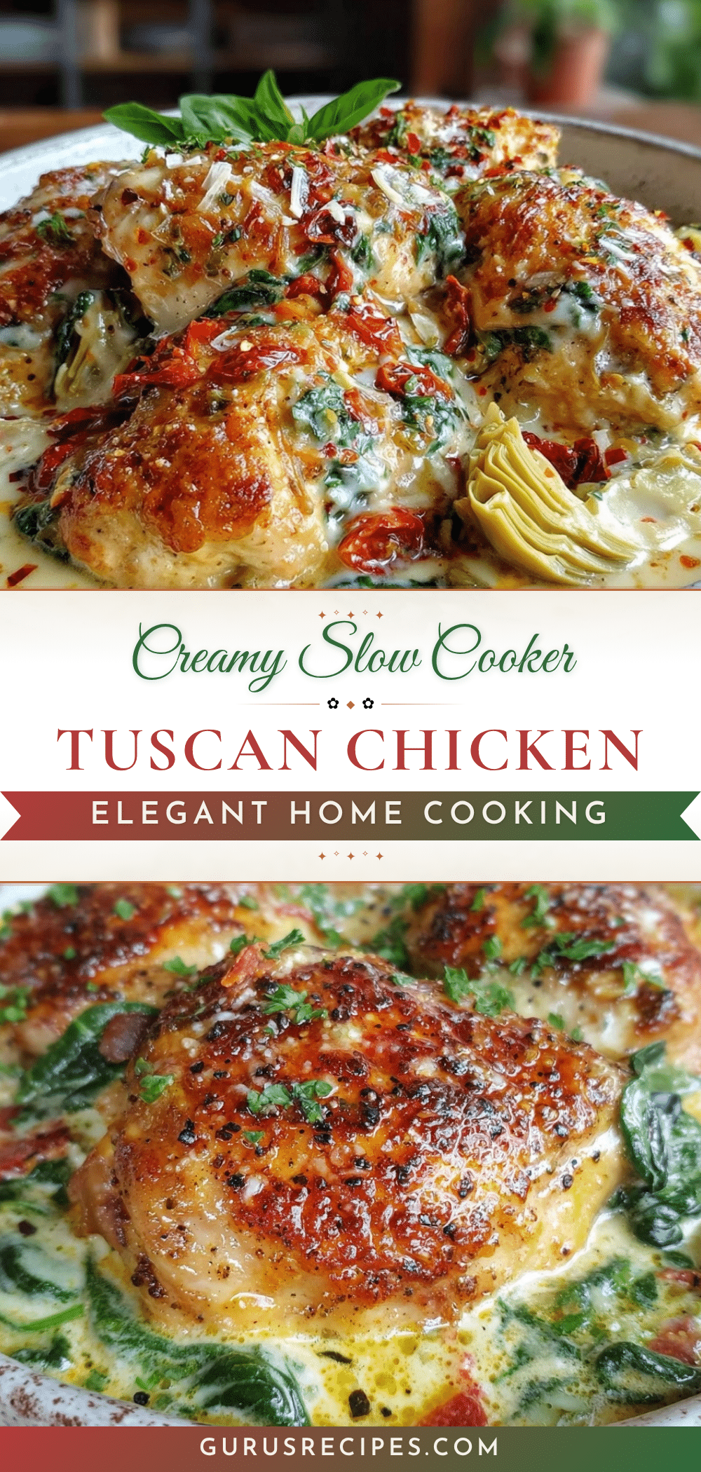 creamy slow cooker tuscan chicken recipe