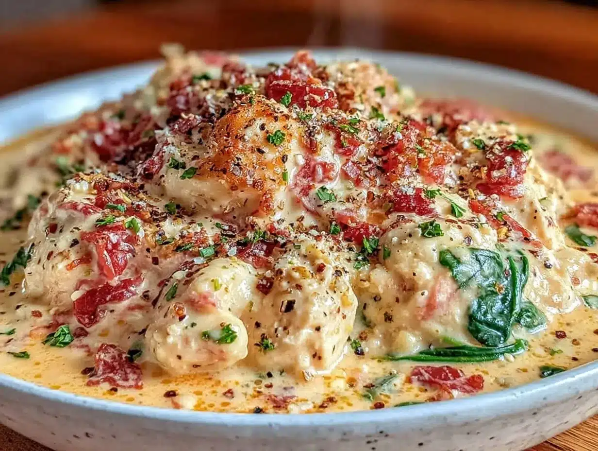 creamy tuscan white bean chicken slow cooker recipe preparation steps