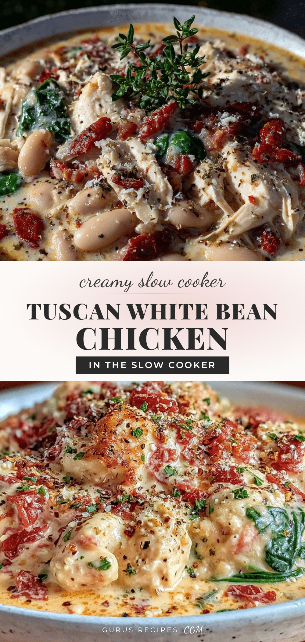 creamy tuscan white bean chicken slow cooker recipe recipe