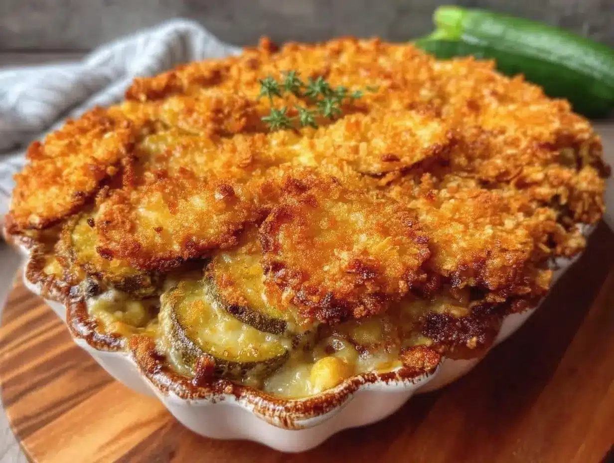 crispy garden zucchini and yellow squash casserole preparation steps