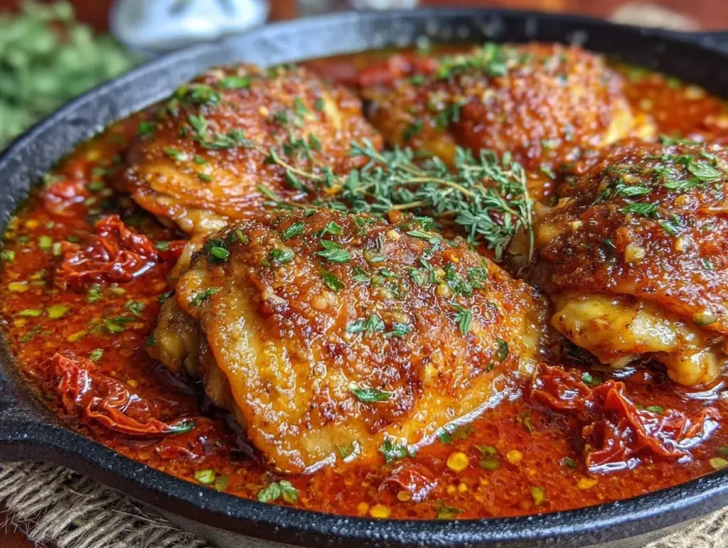 crispy garlic butter chicken thighs - featured image