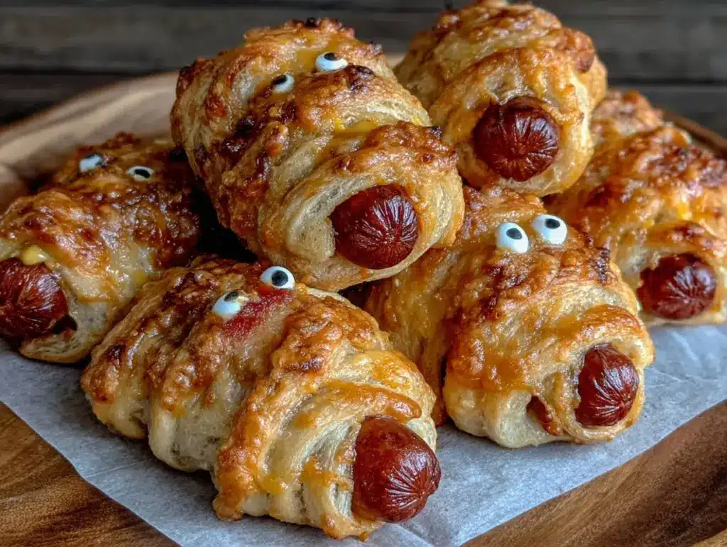 crispy mummy hot dogs - featured image
