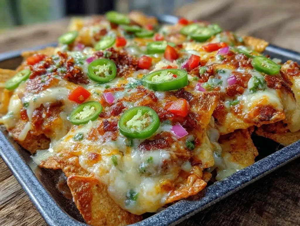 crispy sheet pan nachos - featured image