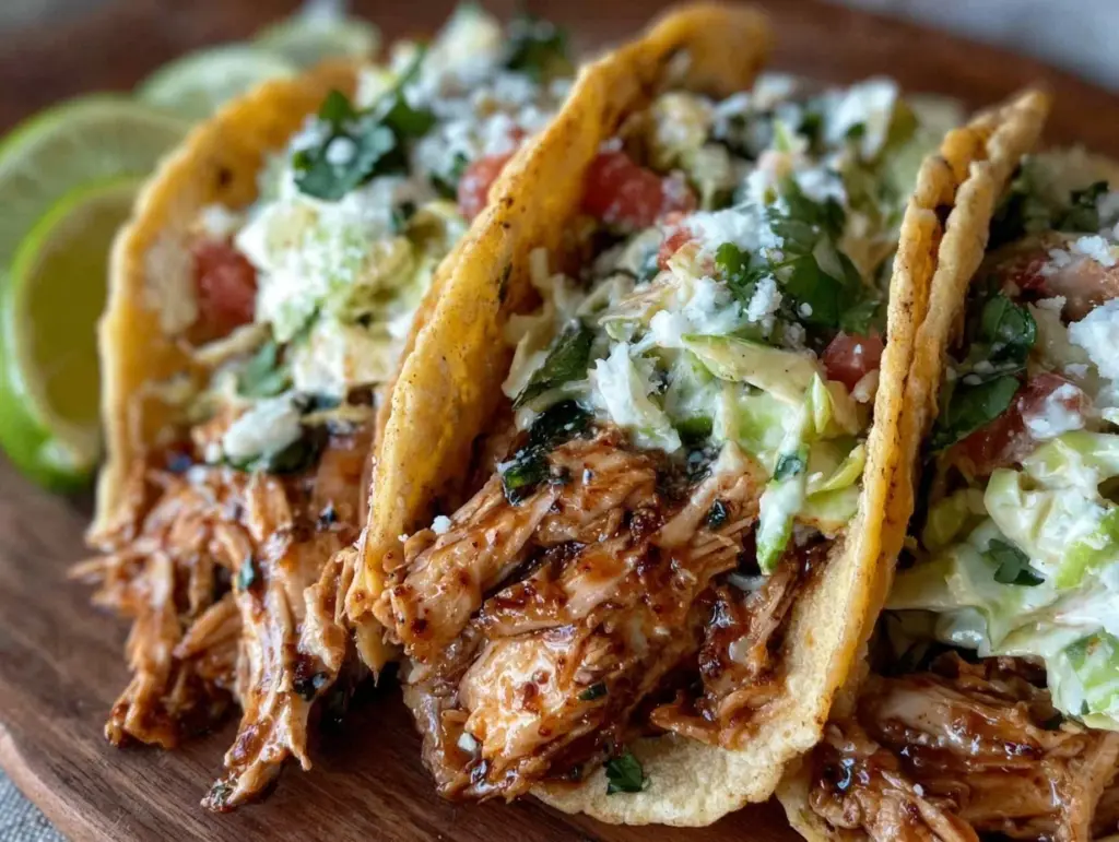 crockpot shredded chicken tacos - featured image