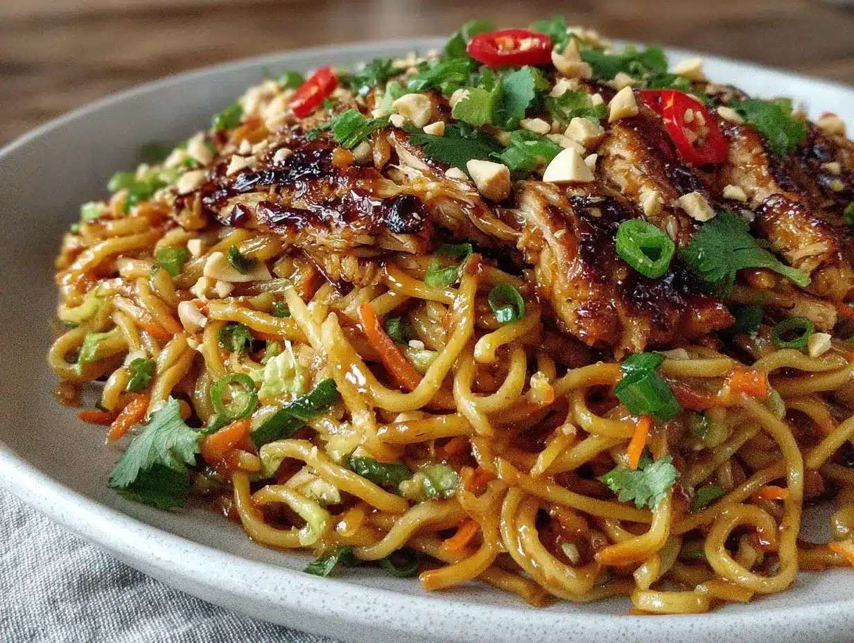 Easy Chilled Thai Peanut Noodle Salad preparation steps