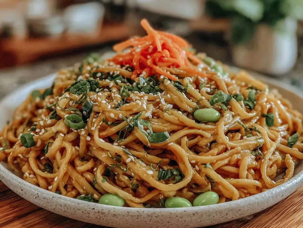 easy cold sesame noodles - featured image
