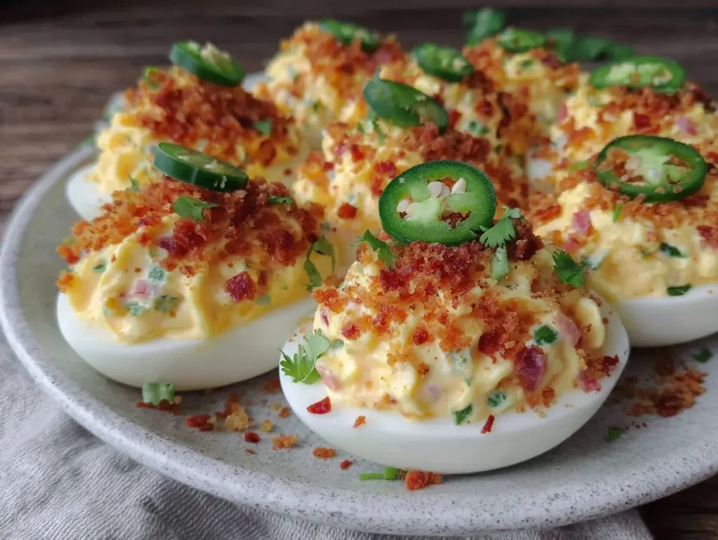 firecracker jalapeño deviled eggs - featured image