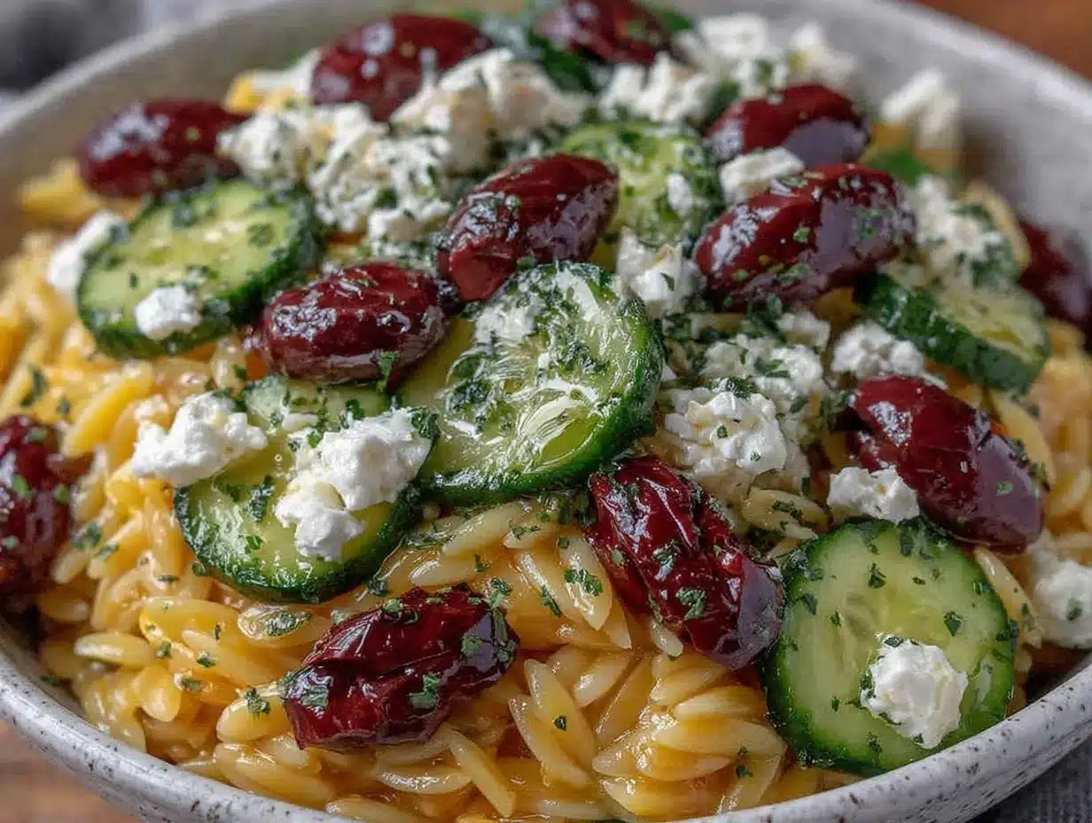fresh greek orzo pasta salad preparation steps