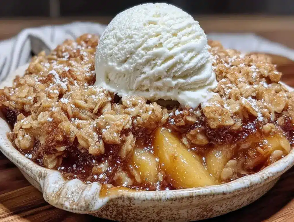 fresh peach crisp - featured image