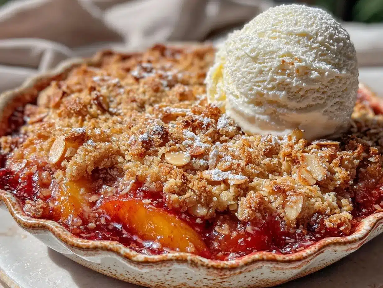 fresh peach crisp preparation steps