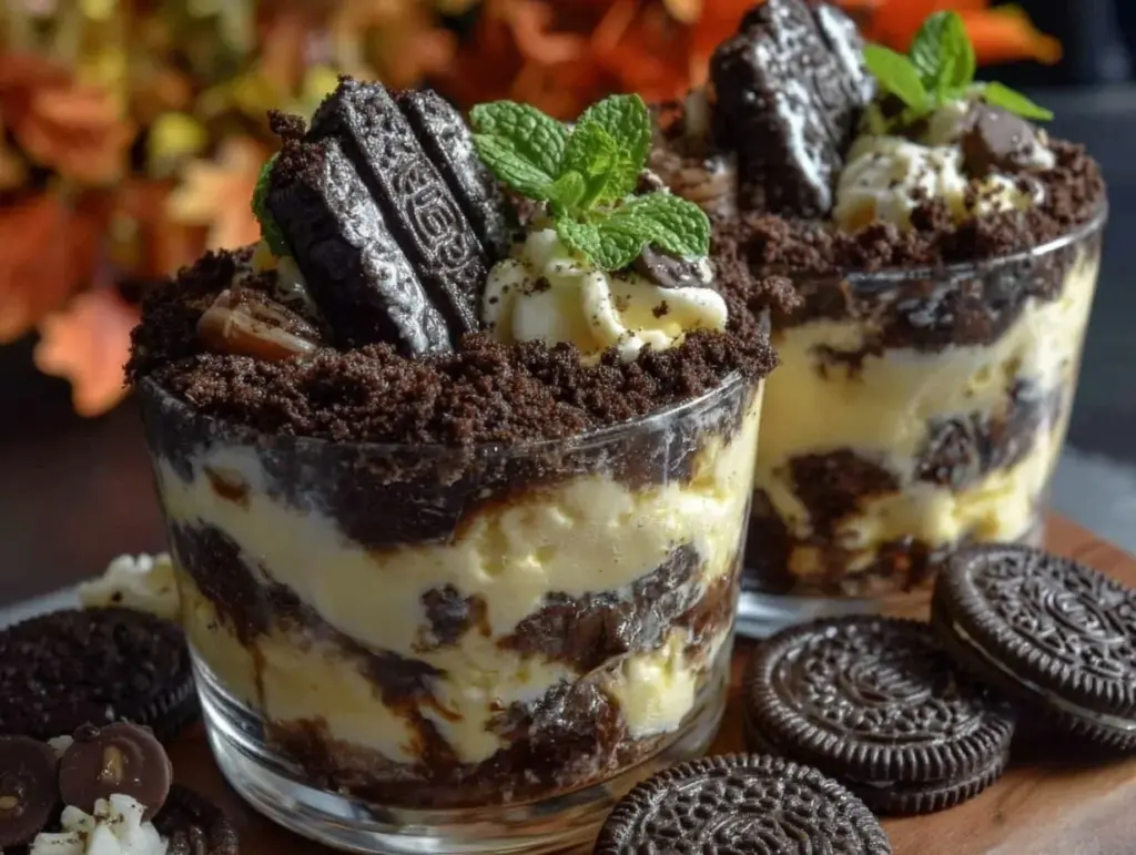 Graveyard Dirt Cup Pudding Parfaits - featured image