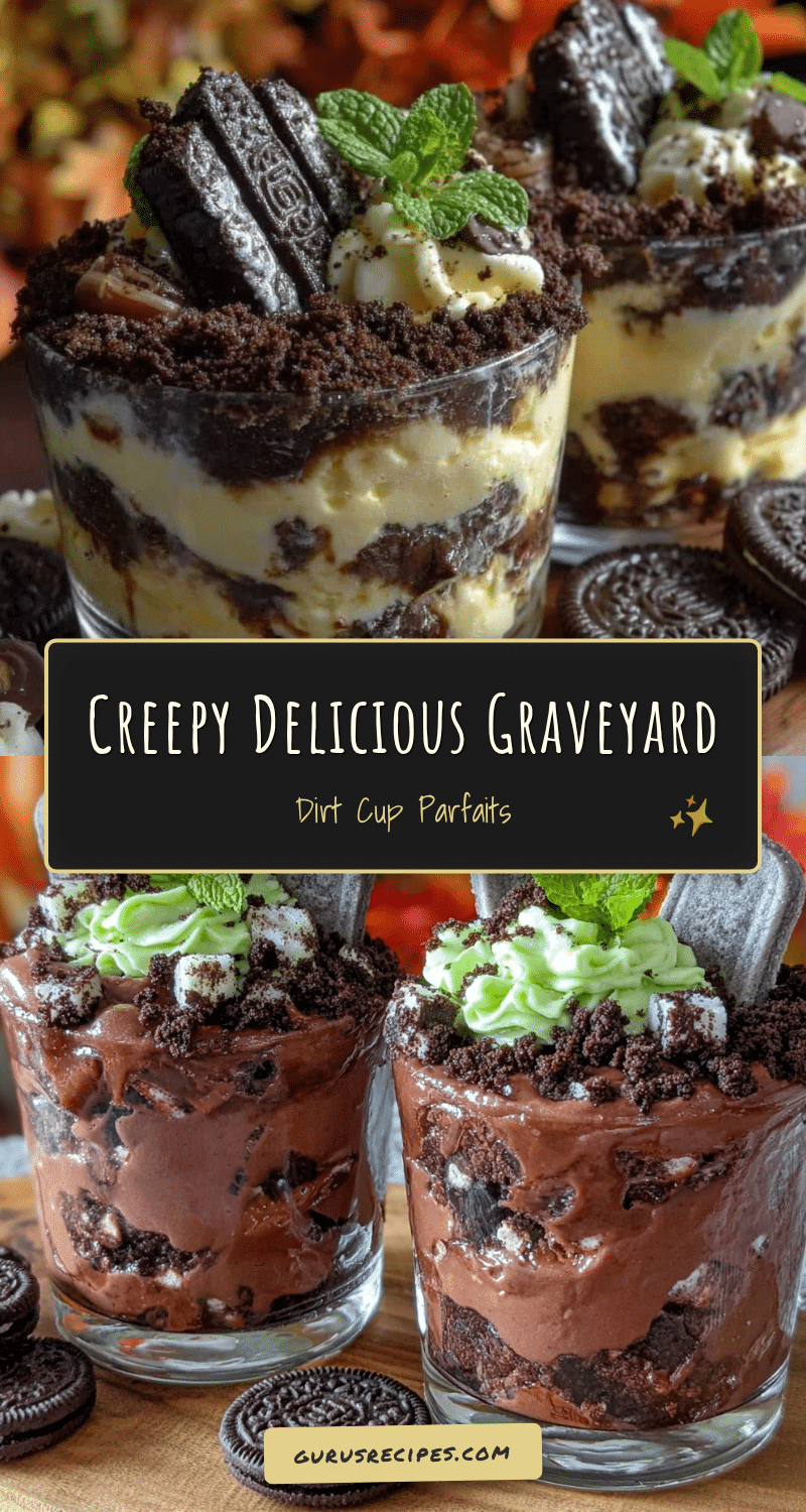 Graveyard Dirt Cup Pudding Parfaits recipe