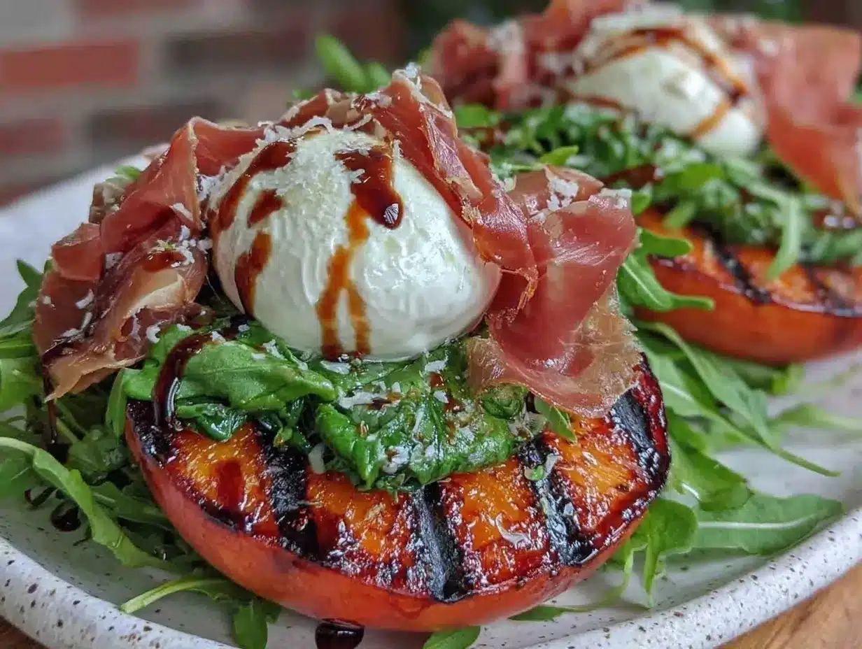 grilled peach and burrata salad preparation steps