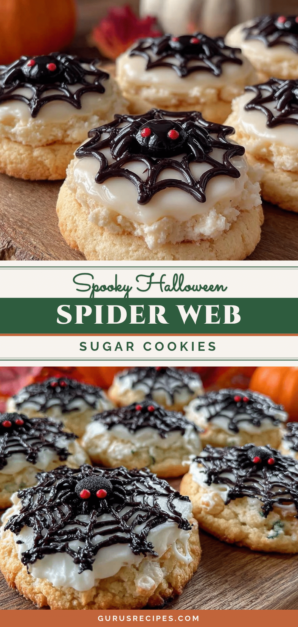 Halloween Spider Web Sugar Cookies recipe