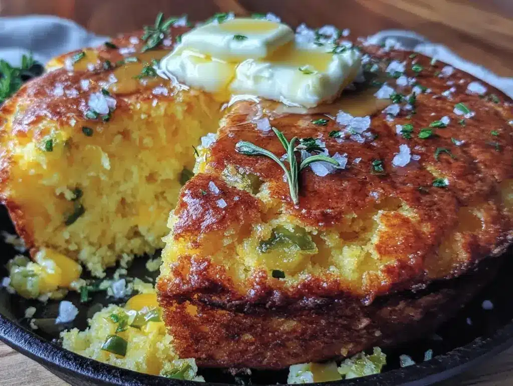 hatch green chile cornbread skillet - featured image
