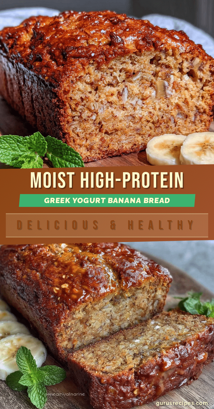 healthy high-protein Greek yogurt banana bread recipe