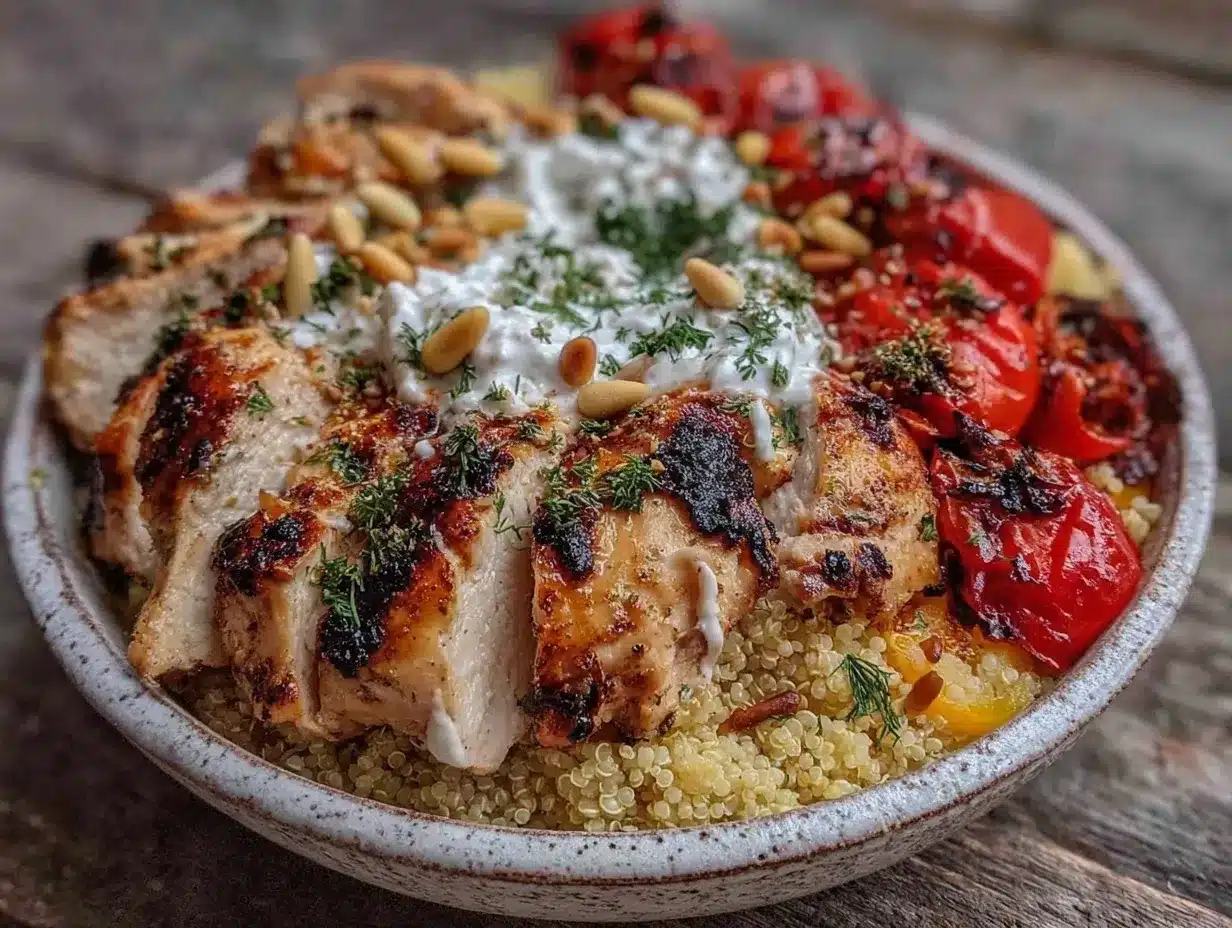 Healthy High-Protein Mediterranean Chicken Bowl preparation steps