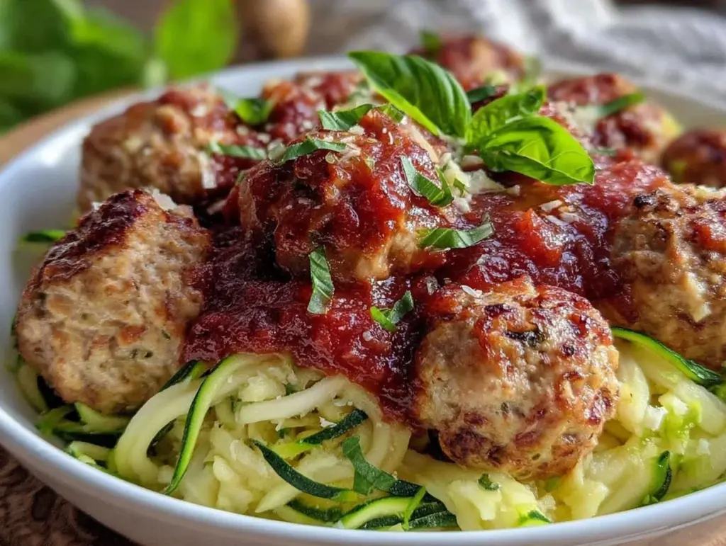 healthy meal prep turkey meatballs - featured image