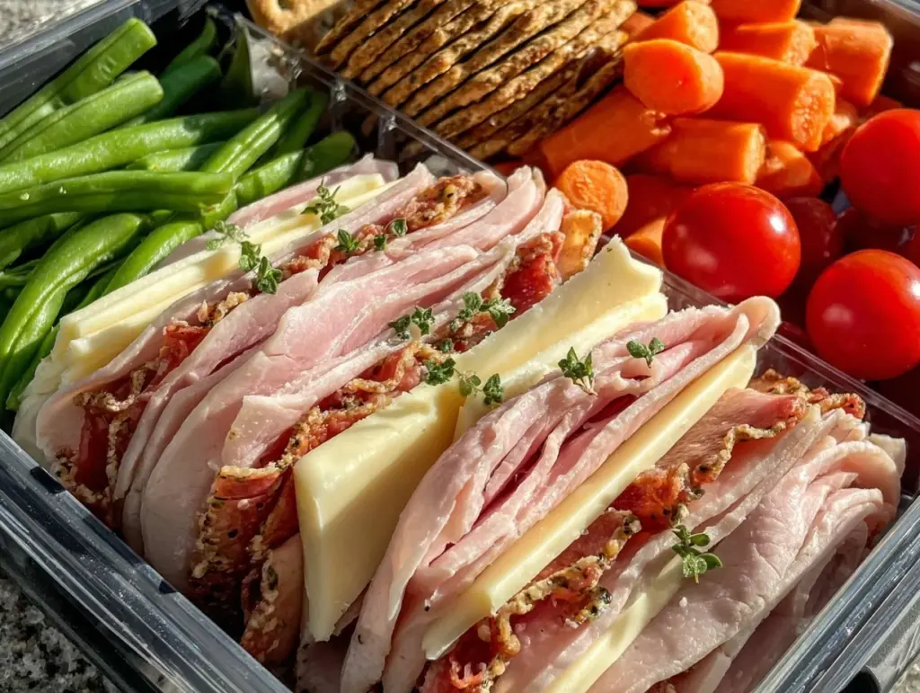 healthy protein-packed turkey & cheese bento box - featured image