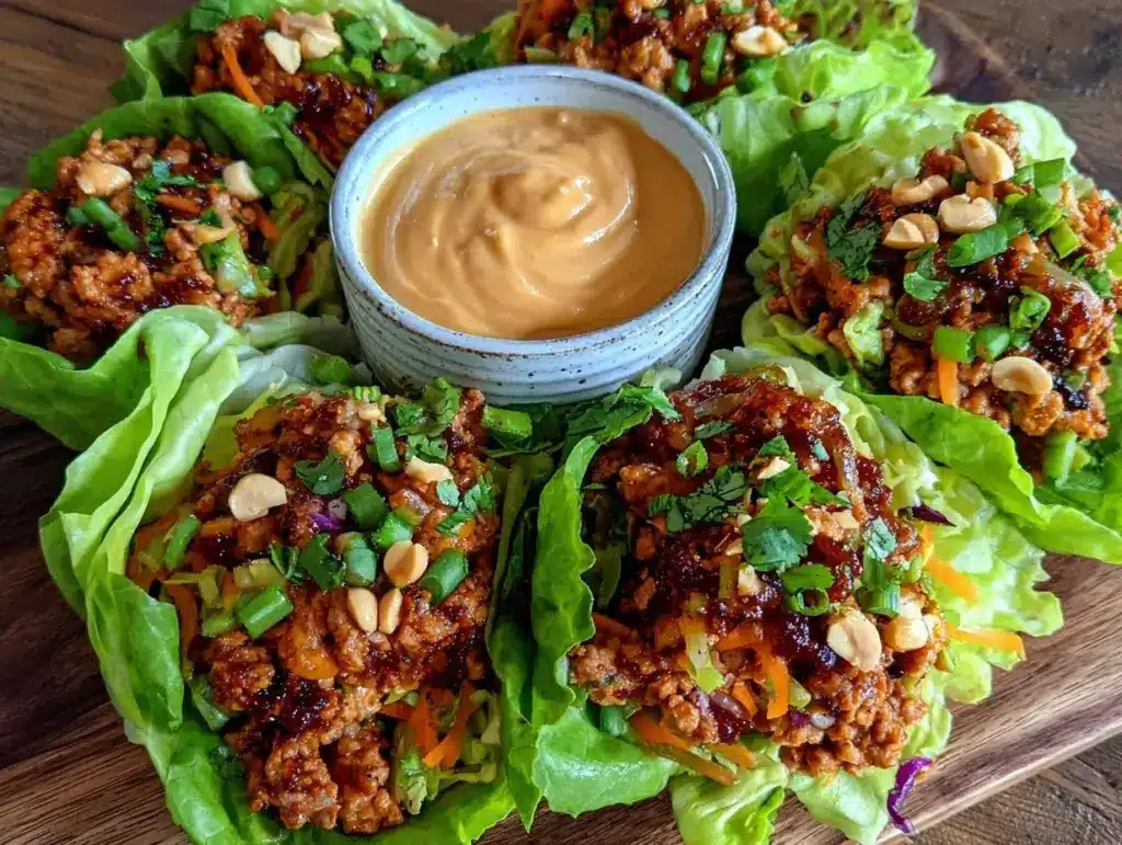 healthy turkey lettuce wraps - featured image