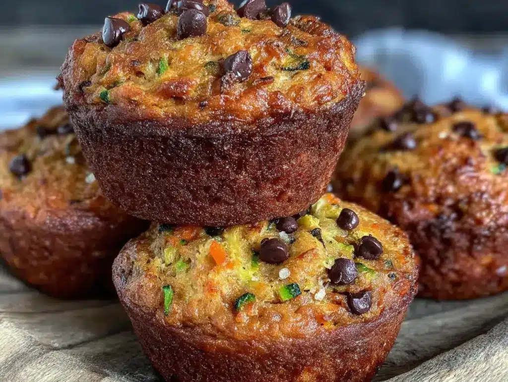 hidden veggie chocolate chip muffins - featured image
