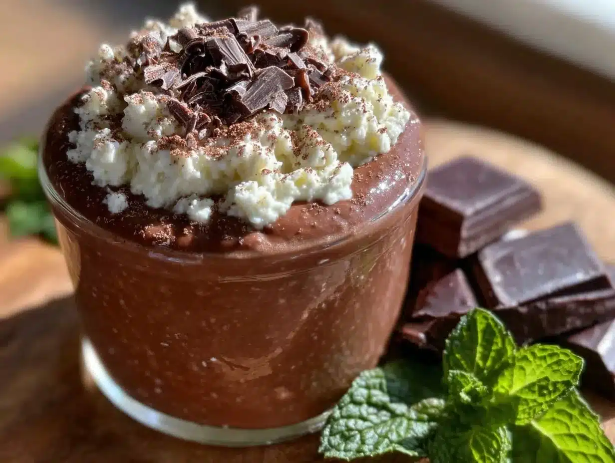 high-protein cottage cheese chocolate mousse preparation steps