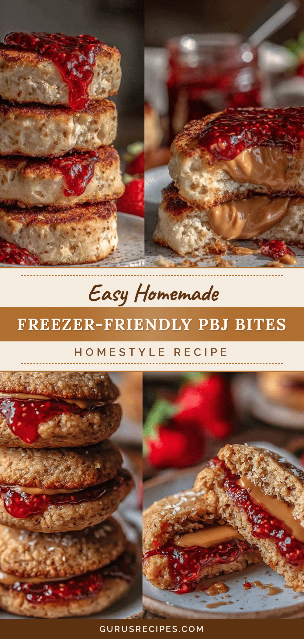 homemade uncrustable pb&j bites recipe