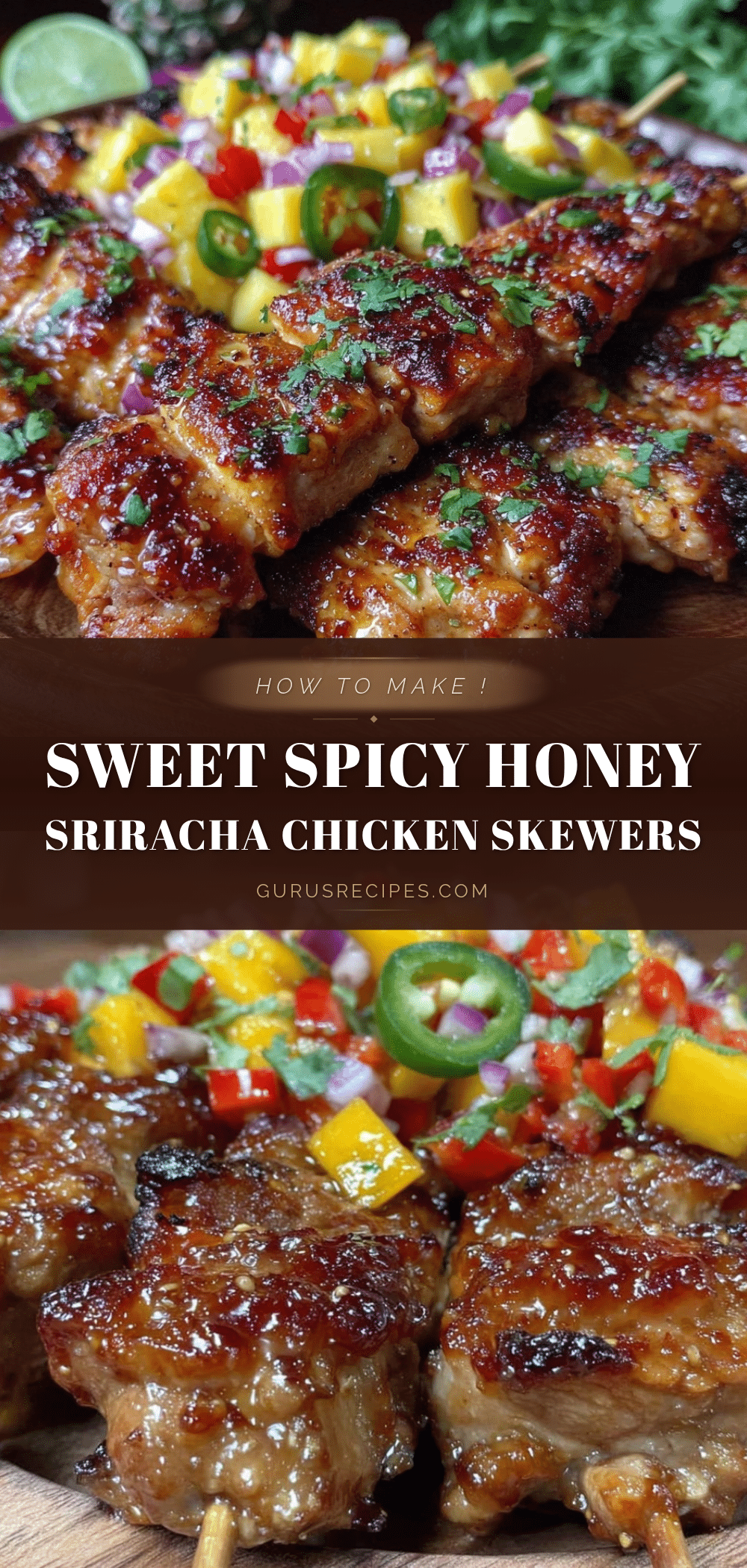 honey sriracha grilled chicken skewers recipe