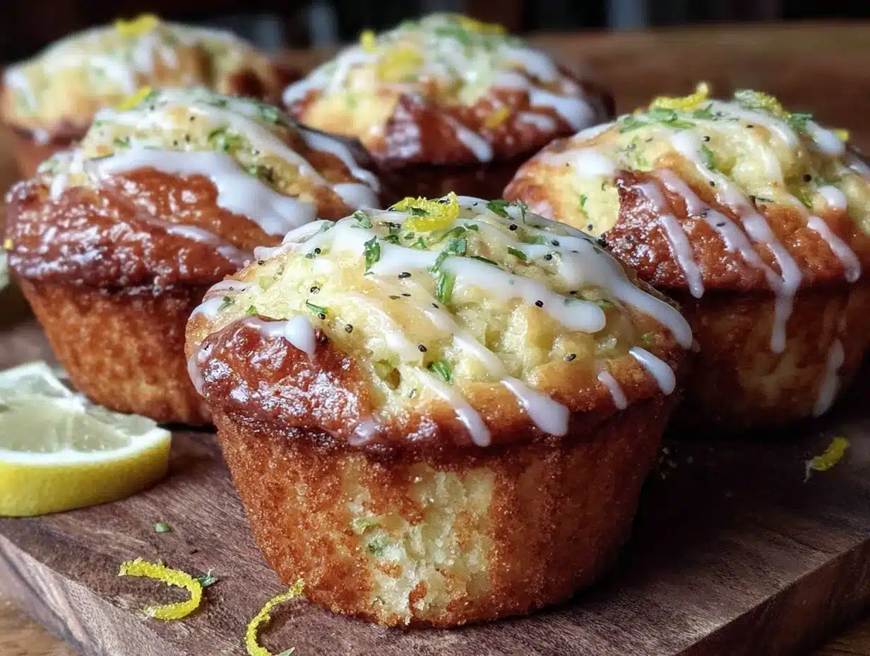 lemon glazed zucchini muffins preparation steps
