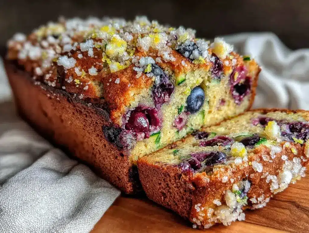 moist blueberry zucchini bread - featured image