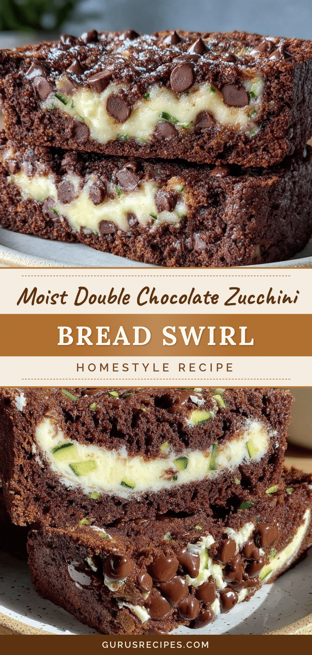 moist double chocolate chip zucchini bread recipe