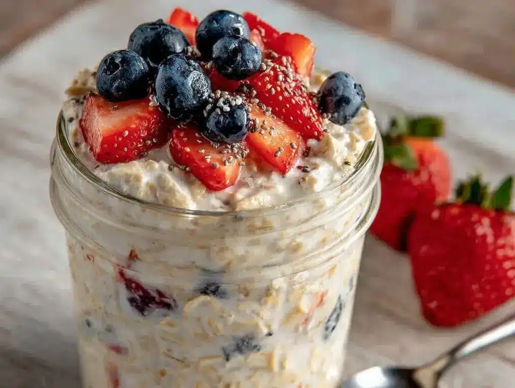 overnight oats mason jar recipe - featured image