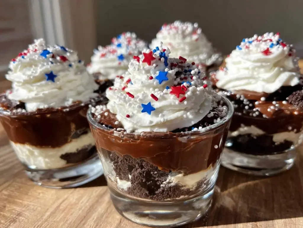 patriotic oreo dirt cups - featured image